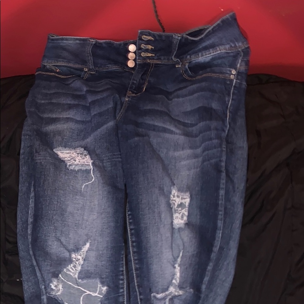 mid rise ripped jeans